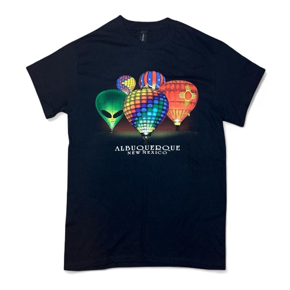 NWT Gildan Albuquerque NM Hot Air Balloon Festival Alien Graphic T-Shirt — SMALL